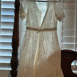 Nanette Lepore Cream Floral Lace Mini Dress